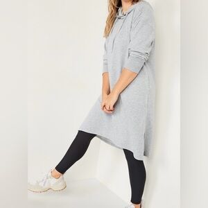 Old Navy Gray Hooded Sweatshirt Dress with Pockets - Size Large | BNWT